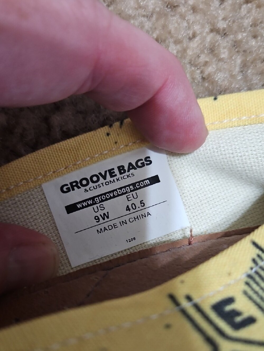 Groove Bags Yellow Canvas Slip-On Flats with Bee Print - Picture 3 of 4
